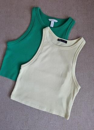 Майка топ в рубчик zara