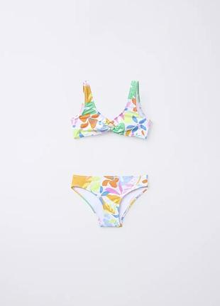 Роздільний купальник zara для дівчинки 8/9 років купальник zara з квітковим принтом; бренд zara.