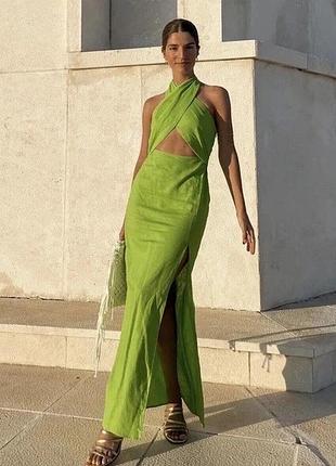 Льняна сукня zara