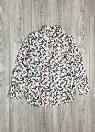Barbour women's shirt blouse size us 6 butterfly print сорочка рубашка