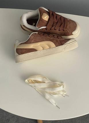 Женские кроссовки puma suede xl crush preserves beige brown
