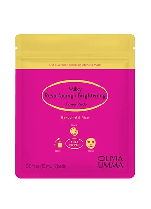 Oliviaumma milky resurfacing + brightening toner pads 7 pcs