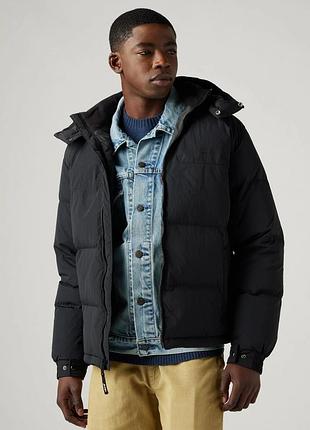 Нова куртка-пуховик levis (левіс rockridge short — winter jacket — jet black) з американками xl