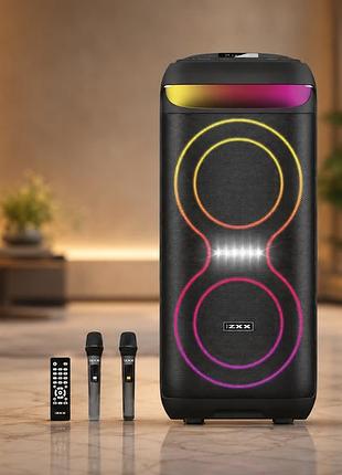 Портативна акустика zxx-5505 / переносна колонка led-підсвічуванням usb/tf/fm/bt/aux та мікрофоном / bluetooth колонка