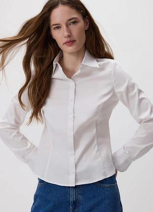 Белая базовая женская рубашка классическая primark