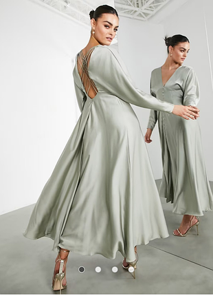 Роскошное атласное макси платье asos edition