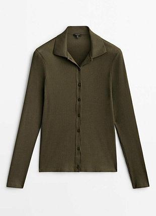 Massimo dutti жіночий пуловер светр кофта лонгслів хакі l.