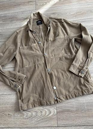 Джинсова куртка сорочка бренду zara