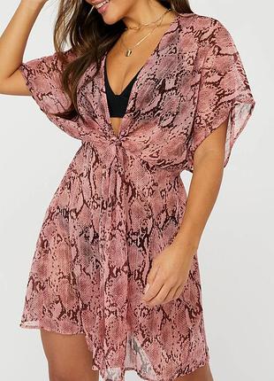 Пляжная накидка туника в змеиный принт accessorize 🍒🌺🍒