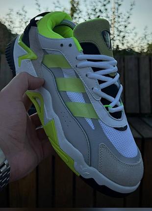 Кроссовки мужские adidas niteball ll, серые / салатовые летние демисезонные весна-лето-осень кожа замша текстиль размер 41-45 новые 559-7
