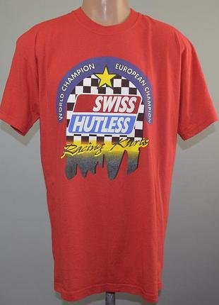 Винтажная, гоночная футболка из 90 swiss hutless (l)