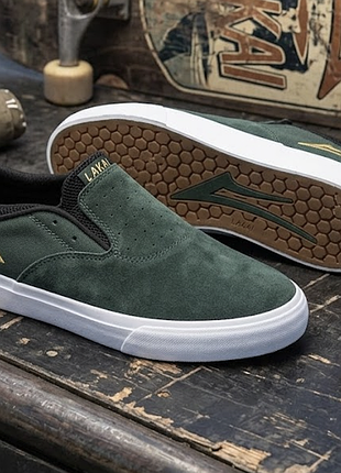 Новое!!! оригинал!!! замшевые слипоны кеды lakai riley hawk 2 green р.39