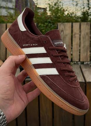 Кросівки чоловічі adidas spezial sporty & rich коричневі шкіряні літні демісезонні весна-літо-осінь шкіра замша розмір 41-45 нові 0043-6