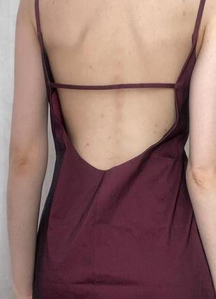 Бордова сукня комбінація topshop з відливом на сонці, міді з відкритою спиною (розмір м / 10)