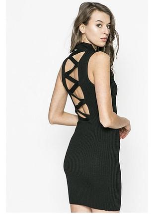 Черное трикотажное платье guess оригинал