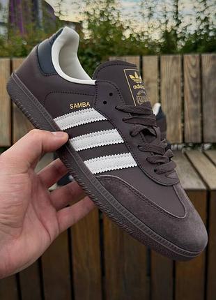 Кросівки чоловічі adidas samba, коричневі шкіряні літні демісезонні весна-літо-осінь шкіра замша розмір 41-45 нові 0043-18