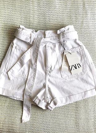 Новые белые шорты бермуды zara, хлопок, размер 36
