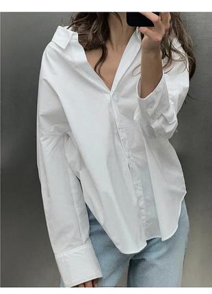 Біла оверсайз сорочка zara