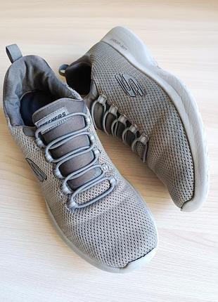 Кросівки чоловічі skechers сірі сітка текстиль 43 р