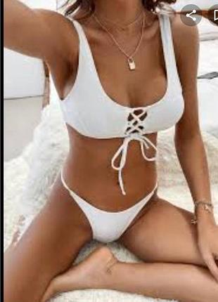 Раздельный купальник білий missguided uk12