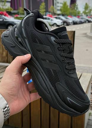 Кросівки чоловічі adidas track suite pro, чорні літні демісезонні весна-літо-осінь шкіра текстиль сітка розмір 41-46 нові 2003-1
