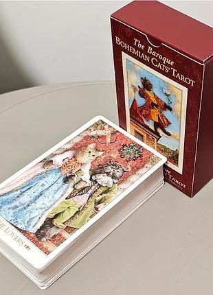 Таро богемные кошки в стиле барокко the baroque bohemian cats tarot гадальные карты таро с котиками котами размер 12x7