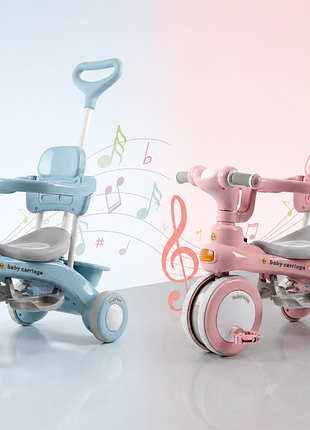 Триколісний велосипед baby carriage рожевий/блакитний