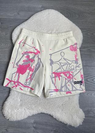 Alexander mcqueen cream graphic knit мужские шорты р.м/л