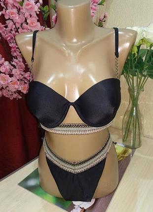 Женский раздельный купальник c пуш-ап uk 12 eur38 80 в-с river island