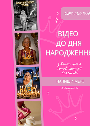 Відео до дня народження на основі вашого фото