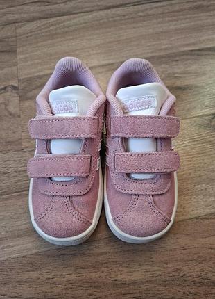 Детские розовые замшевые кроссовки adidas 23 размер