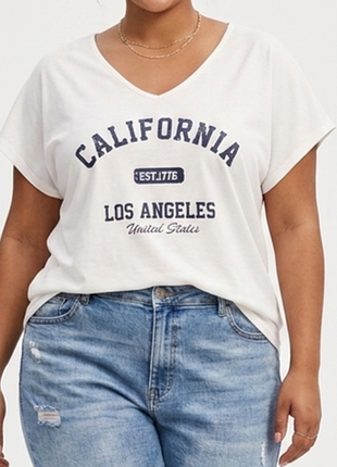 Женская белая футболка свободного кроя с надписью "california", xxl