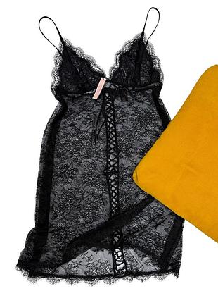 Victoria’s secret женский черный кружевной пеньюар ночнушка оригинал