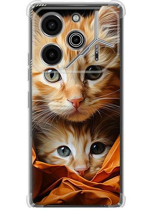 Чехол силикон с усиленными углами на телефон tecno pova 6 pro котики 2 "5664sp-3689-58250"