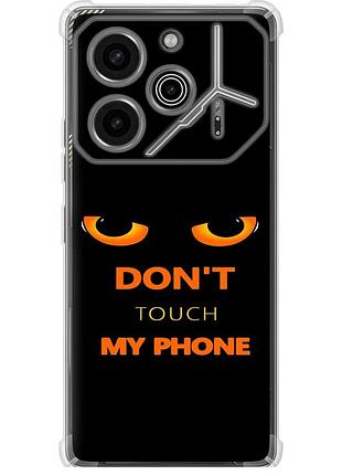 Чехол силикон с усиленными углами на телефон tecno pova 6 pro don't touch the phone "4261sp-3689-58250"