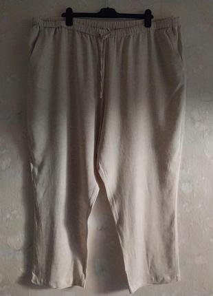 Брюки женские jd williams u926 6xl 60р., бежевые, летние, вискоза и лен
