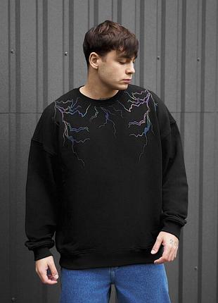 Молодіжний оверсайз світшот staff ic black reflective oversize