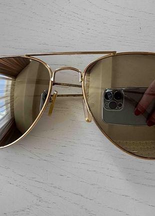 Окуляри сонцезахисні, унісекс, ray ban, авіатори, дзеркальні лінзи