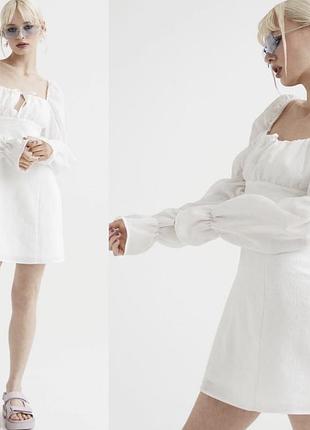 Жіноча біла літня сукня з рукавами від h&m розміру s