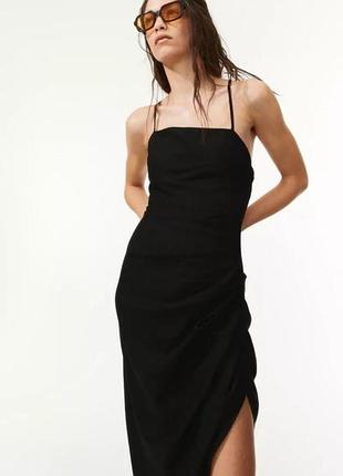 Драпірована сукня h&m з лляної суміші.