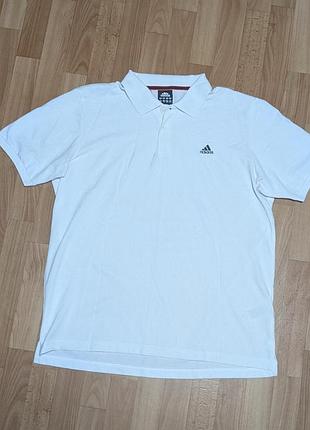 Белая футболка-поло adidas vintage 2012