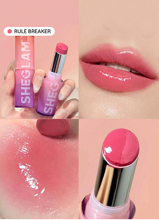 Глянцева помада-бальзам sheglam mirror kiss high-shine lipstick - rule breaker (6143)