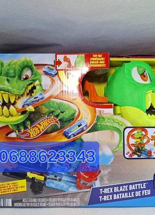 Трек хот вілс сіті атака вогняного ті рекса hot wheels city t-rex blaze battle