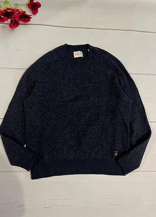 Темно-синий шерстяной премиальный свитер кофта мужской gant lambswool(оригинал)