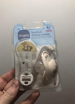 Новый набор пустышка+держатель прищепка mam original  мам 2+ 6+ 18+ месяца