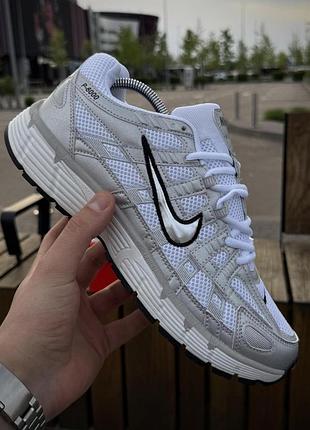 Кросівки nike p-6000 найк п-6000 світлі з натуральної шкіри для чоловіків на кожен день