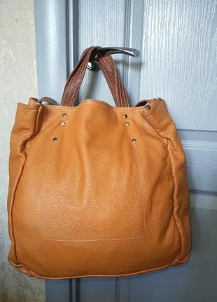 Кожаная сумка-шоппер dudu bags (италия), натуральная кожа