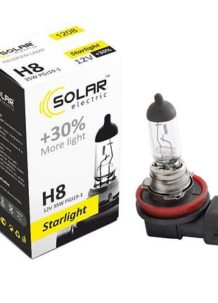 Галогенова лампа solar h8 12v 35w pgj19-1 starlight +30%