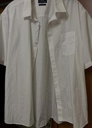 Чоловіча біла сорочка на короткий рукав tailoring by f&f (розмір 47 / 3xl)