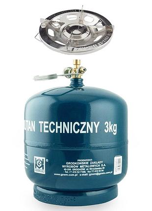 Газовий балон gzwm з пальником k-635 (конфоркою), 7,2л